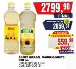 Maxiconsumo Marolio/molto aceite girasol oferta