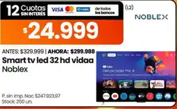 Changomas Noblex smart tv led 32 hd vidda oferta