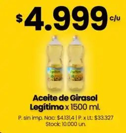 Changomas Legítimo aceite de girasol oferta