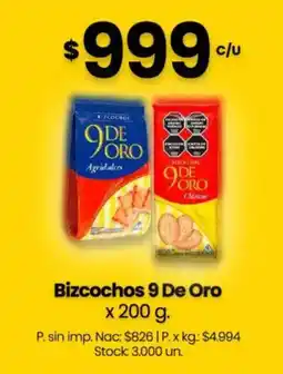 Changomas Bizcochos 9 De Oro oferta