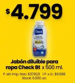 Changomas Check jabón diluible para ropa oferta
