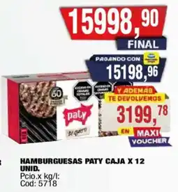 Maxiconsumo Paty hamburguesas oferta