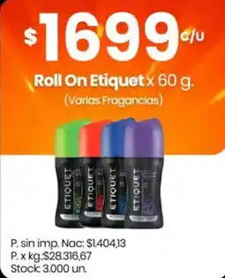 Changomas Etiquet roll on oferta