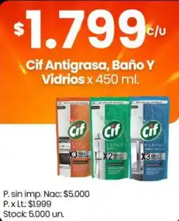 Changomas Cif antigrasa, baño y vidrios oferta