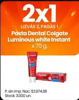 Changomas Colgate pasta dental luminous white instant oferta