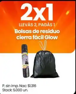 Changomas Bolsas de residuo cierra fácil Glow oferta
