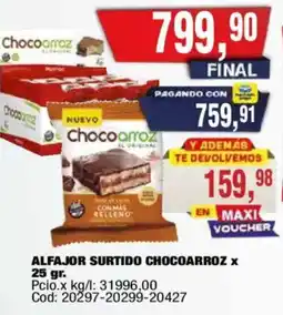 Maxiconsumo Chocoarroz alfajor surtido oferta