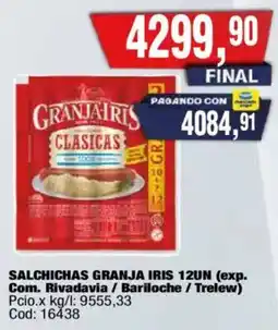Maxiconsumo Granja iris salchichas classicas oferta