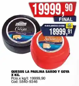 Maxiconsumo Quesos la paulina sardo y goya oferta
