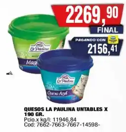 Maxiconsumo La paulina quesos untables oferta