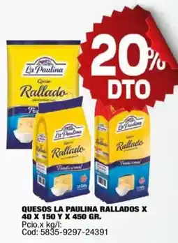 Maxiconsumo La paulina quesos rallados oferta