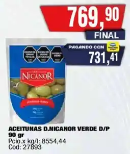 Maxiconsumo D.nicanor aceitunas verde d/p oferta