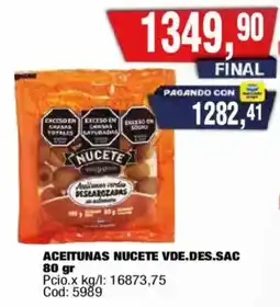 Maxiconsumo Nucete aceitunas verdes desbarozapas oferta