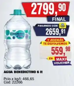 Maxiconsumo Benedictino agua oferta