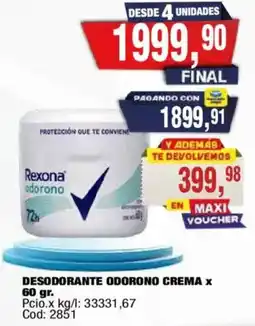 Maxiconsumo Rexona desodorante odorono crema oferta