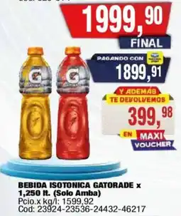 Maxiconsumo Gatorade bebida isotonica oferta