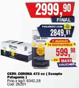 Maxiconsumo Cerv. corona 473 cc oferta
