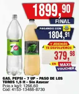 Maxiconsumo 7 up gas pepsi oferta