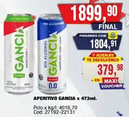 Maxiconsumo Gancia aperitivo oferta