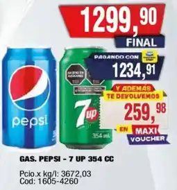 Maxiconsumo Pepsi - 7 Up 354 cc oferta