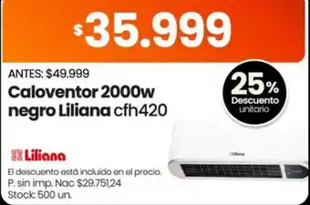 Changomas Liliana caloventor 2000w negro cfh420 oferta
