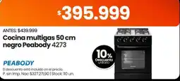 Changomas Peabody cocina multigas 50 cm negro oferta
