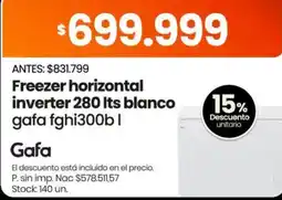 Changomas Gafa freezer horizontal inverter 280 lts blanco oferta