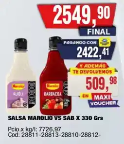 Maxiconsumo Marolio salsa vs sab x 330 grs oferta