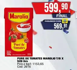 Maxiconsumo Marolio pure de tomates oferta