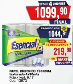 Maxiconsumo Esencial papel higienico texturado oferta
