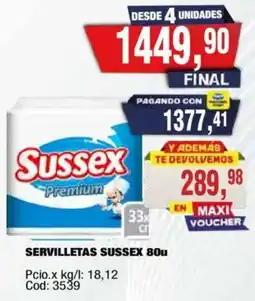 Maxiconsumo Sussex servilletas premium oferta