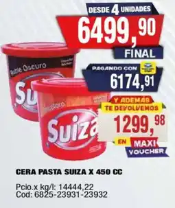 Maxiconsumo Suiza cera pasta oferta