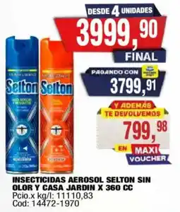 Maxiconsumo Selton insecticidas aerosol sin olor y casa jardin oferta