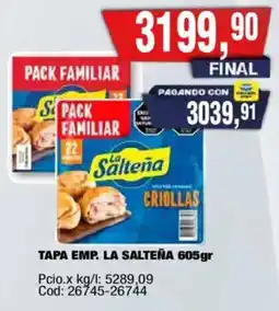 Maxiconsumo La salteña criollas oferta