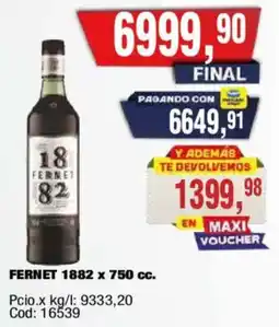 Maxiconsumo Fernet 1882 oferta