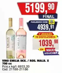 Maxiconsumo Emilia vino dce. / ros. malb. oferta