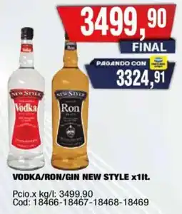 Maxiconsumo New style vodka/ron/gin oferta