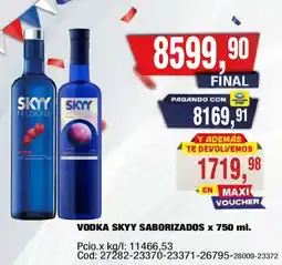 Maxiconsumo Skyy vodka saborizados oferta