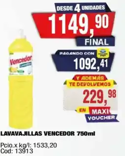 Maxiconsumo Vencedor lavavajillas oferta