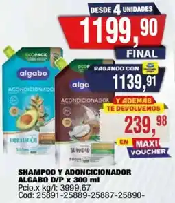 Maxiconsumo Algabo shampoo y acondicionador oferta