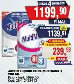 Maxiconsumo Multimax jabon liquido ropa oferta