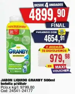 Maxiconsumo Granby jabon liquido bicarbonato oferta