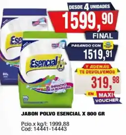 Maxiconsumo Esencial jabon polvo oferta