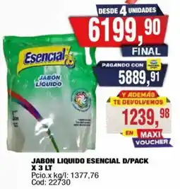 Maxiconsumo Esencial jabon liquido oferta