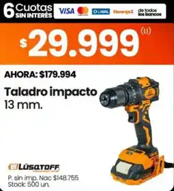 Changomas Lusqtoff taladro impacto 13 mm. oferta