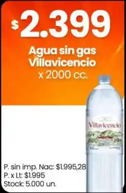 Changomas Villavicencio agua sin gas oferta