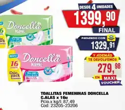 Maxiconsumo Doncella toallitas femeninas oferta