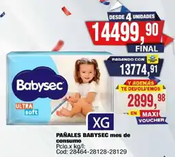 Maxiconsumo Babysec pañales oferta