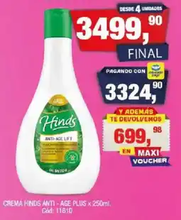 Maxiconsumo Hinds crema anti-age plus oferta
