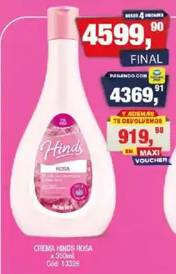 Maxiconsumo Hinds crema rosa oferta